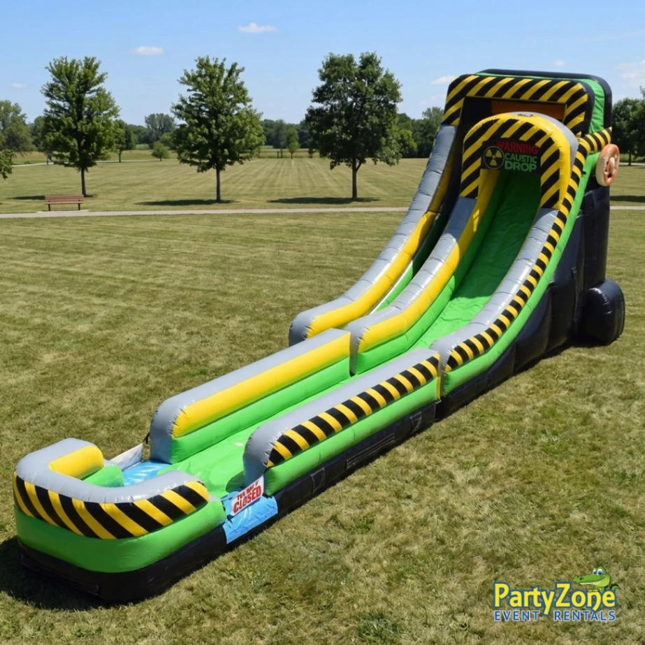 20ft Caustic Drop water slide rental for Marrero LA graduation parties on wide lots