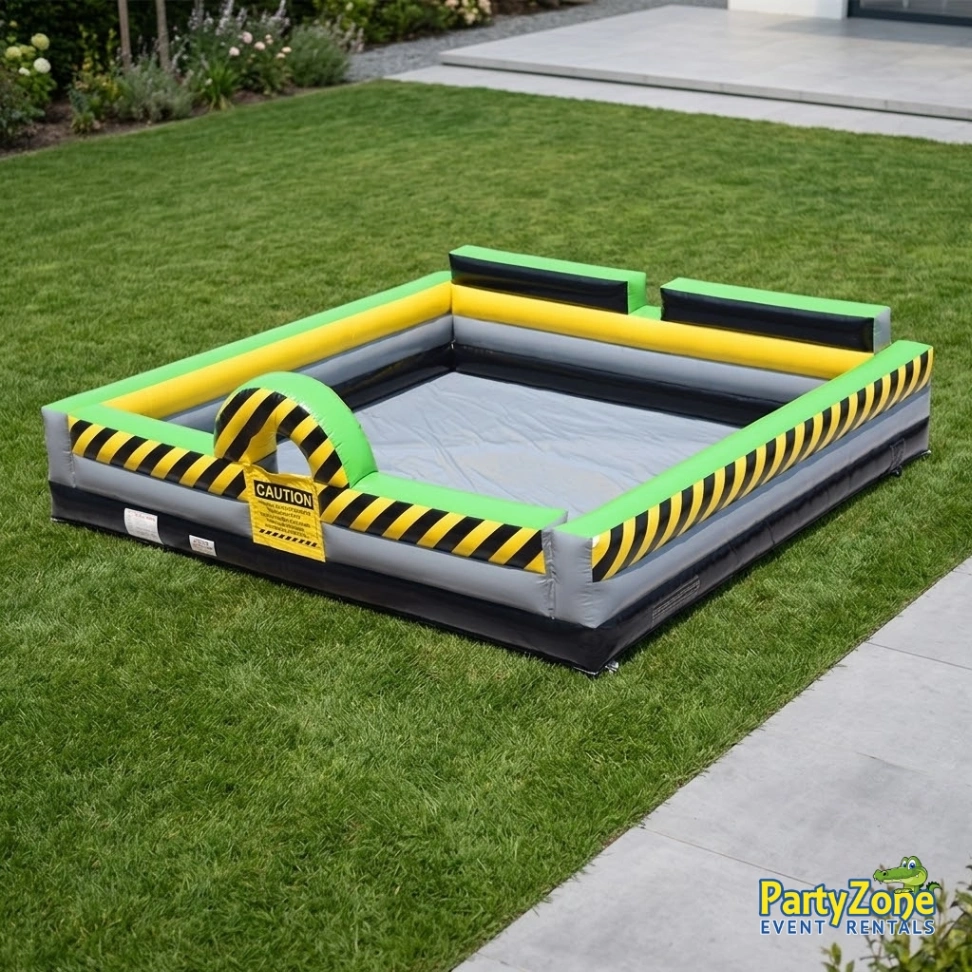 Caution inflatable foam pit rental for Marrero LA block parties and youth events