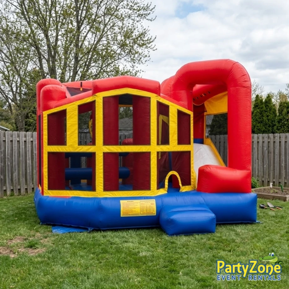 Modular 5-in-1 combo bounce house rental for Marrero LA block parties and school events